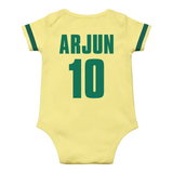 Baby Football Star Romper | Brazil National Team Themed Custom Outfit