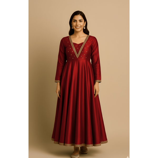 TIMELESS RAW SILK_RED_MOM SET