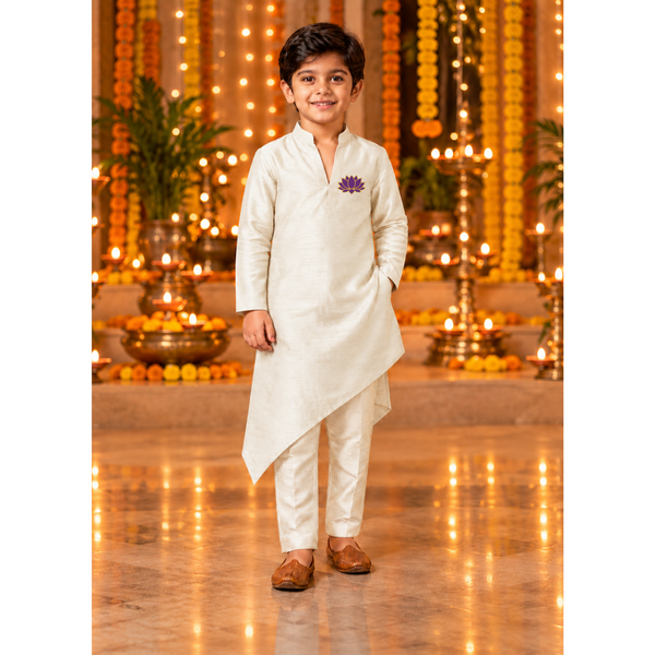 Lotus Grace Festive Family Combo -Boy Kid Kurta