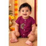 Navaratri Mandala Raw Silk - Baby Romper