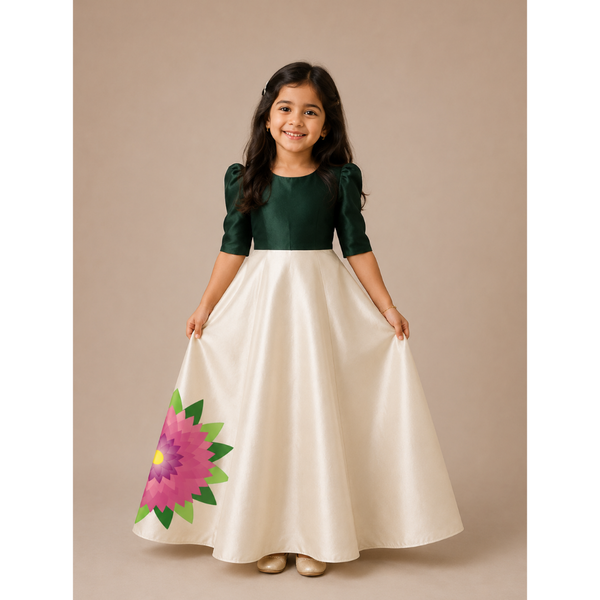 Emerald-Green- Girl Kid Dress