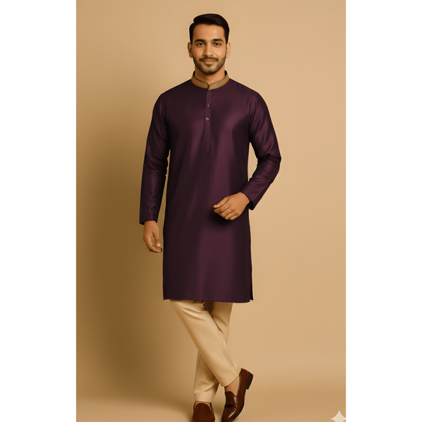 ROYAL HERITAGE RAW SILK_WINE_DAD SET