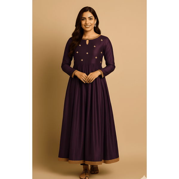 ROYAL HERITAGE RAW SILK_WINE_MOM SET