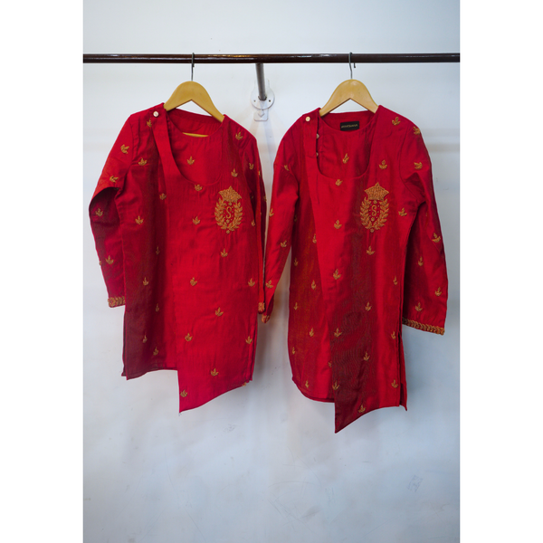 Royal Crimson Embroidered Kurta Matching Set