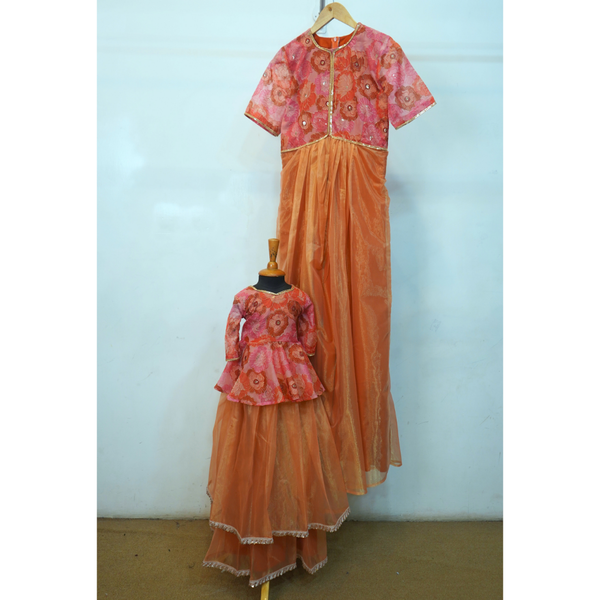 Peach Blossom Mother-Daughter Matching Outfit Set