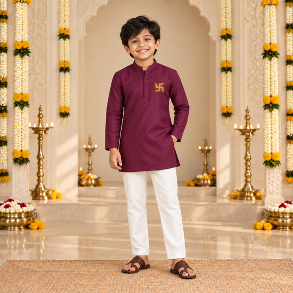 Durga Shubha Family Combo - Boy Kid Short Kurta