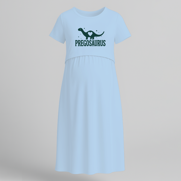 "Pregosaurus"- Comfort Fit Maternity Maxi Dress With Prints