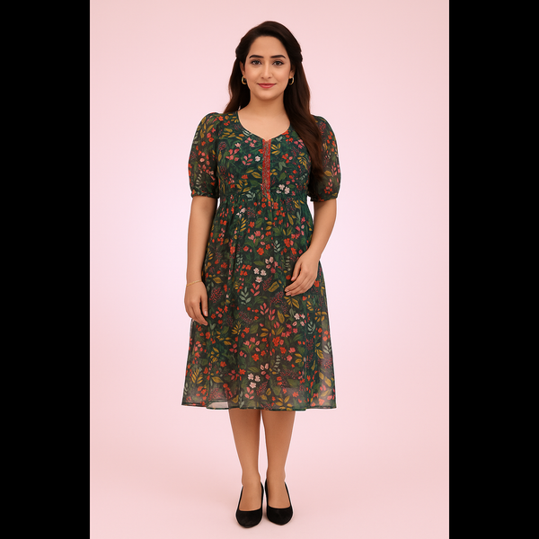 Forest Bloom Midi Dress