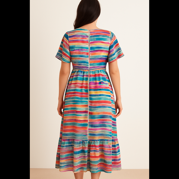 Rainbow Striped  Maxi Dress