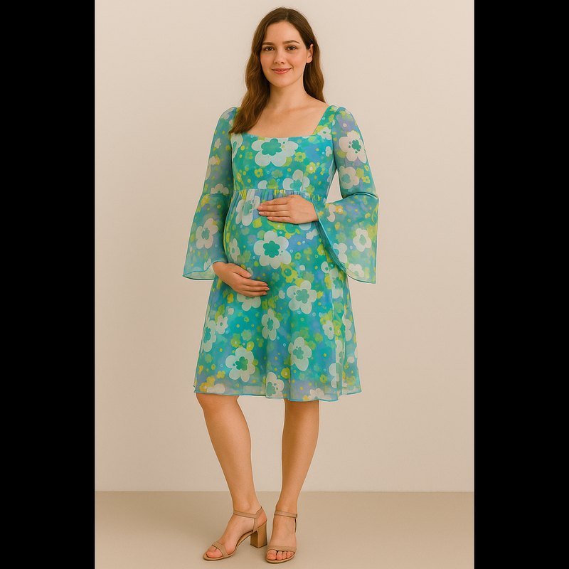 Blissful Bloom Dress – Blue Green Floral