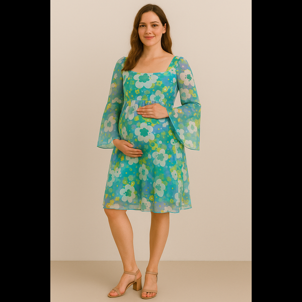 Blissful Bloom Dress – Blue Green Floral