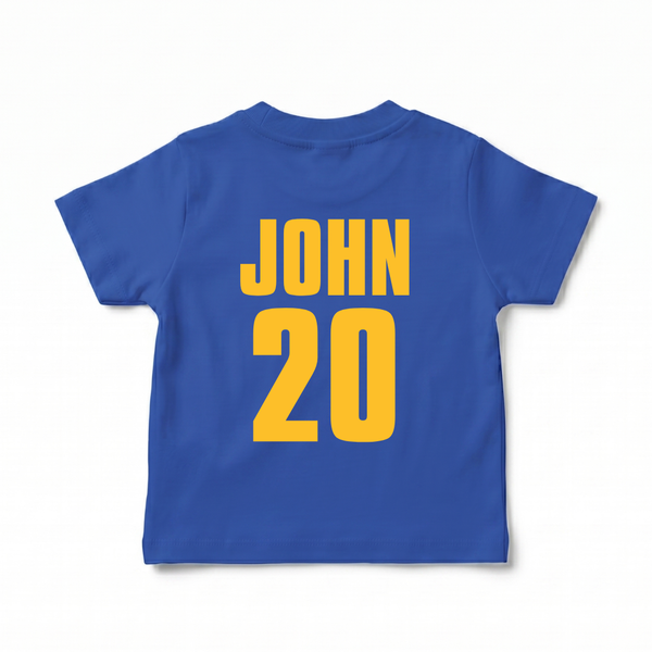 Spain Football Team Inspired Kids T-Shirt – Blue & Gold Matchday Jersey