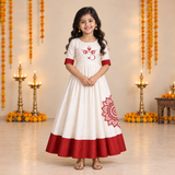 Durga Shakti Raw Silk Family Combo - Girl Kid Dress