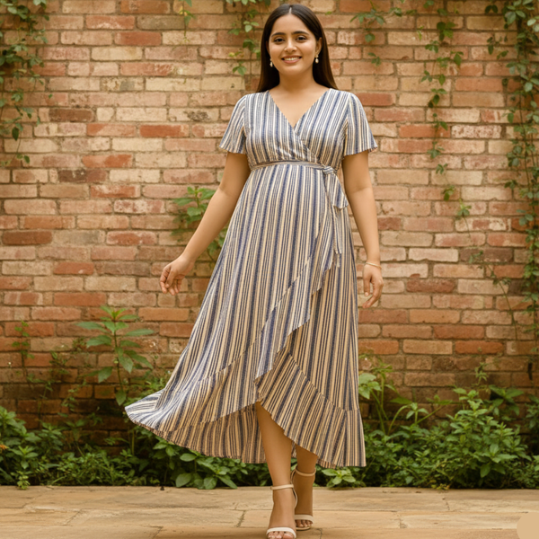 Indigo Breeze Stripe Cotton Customised  Maternity Wear Collection