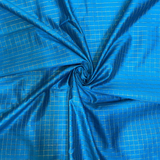 Royal Sky Blue Checks Baby Ethnic Romper with Kasavu Dhoti