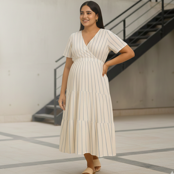 Coastal Stripe Cotton Customised Maternity Wear.