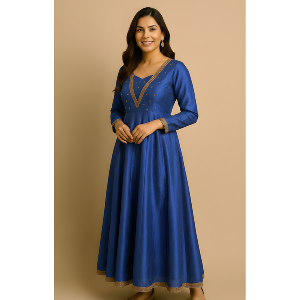 TIMELESS RAW SILK_BLUE_MOM SET