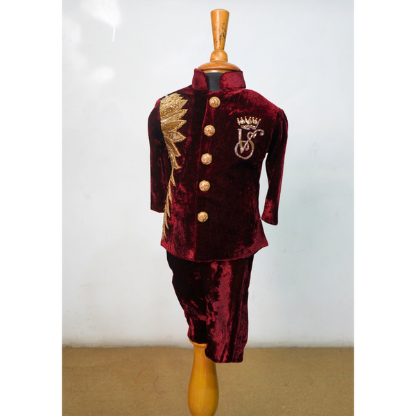 Royal Maroon Velvet Family set-Mom, Dad and Son.