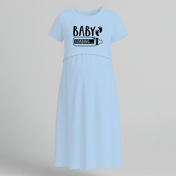 "Baby Loading….. " - Comfort Fit Maternity Maxi Dress With Prints
