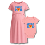 "Super Mom & Baby Matching Outfit Set