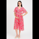 Blossom Pink Floral Midi Dress