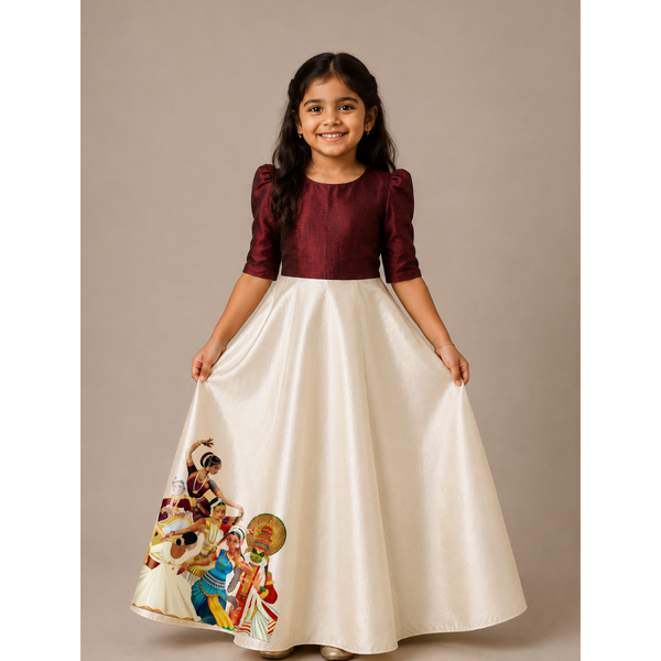 Kerala Classical Art - Girl Kid Dress