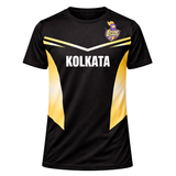 Kolkata Inspired Cricket Fan Jersey T-Shirt – Black Gold Edition