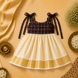 Midnight Floral Tie-Shoulder Baby Frock