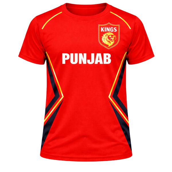 Punjab Inspired Cricket Fan Jersey T-Shirt – Power Red Edition