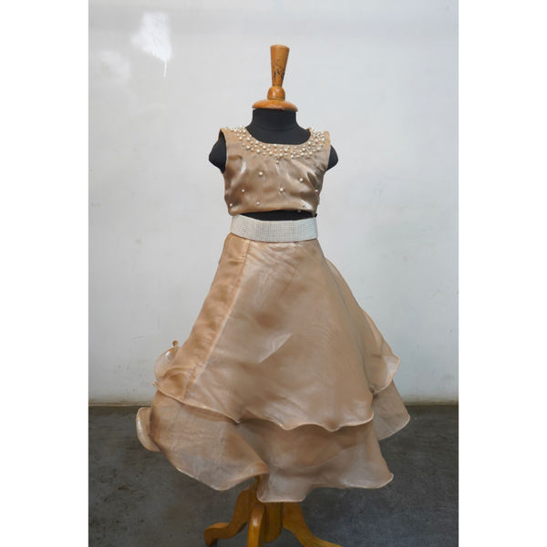 Champagne Pearl Princess Party Dress
