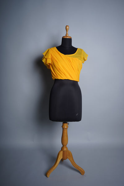 Year-end Sale : Cross Pleated cocktail crop top