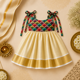 Jewel Scales Tie-Shoulder Baby Frock