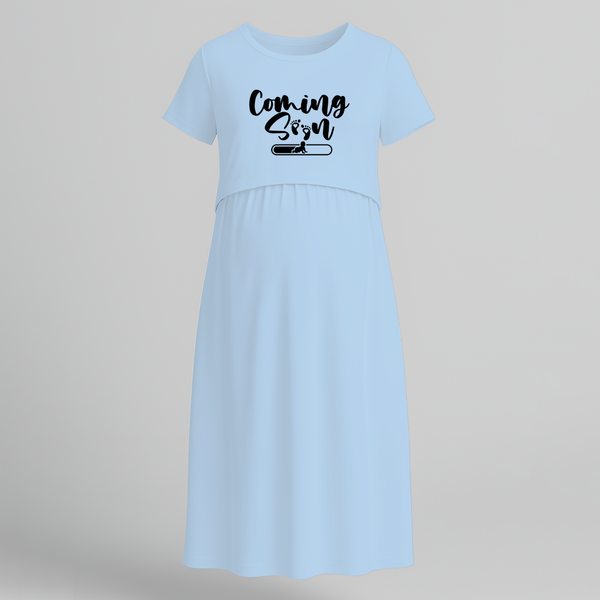 "Coming Soon "- Comfort Fit Maternity Maxi Dress With Prints