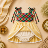 Jewel Scales Tie-Shoulder Baby Frock
