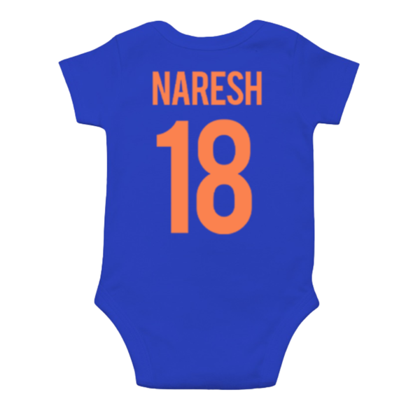 India Inspired Baby Cricket Jersey Romper – Classic Blue Edition