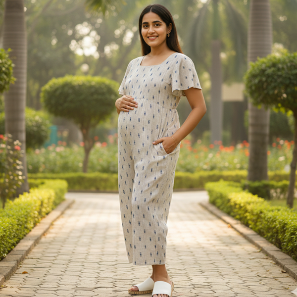 Indigo Speck Cotton  Customised Maternity Collection