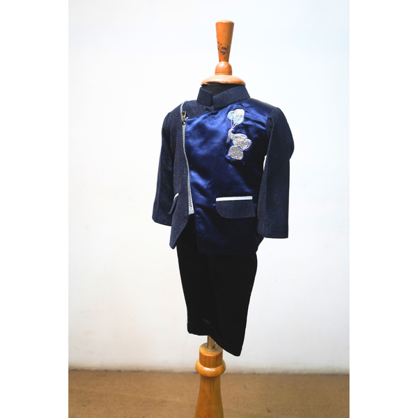 Midnight Prince Embroidered Boys Suit