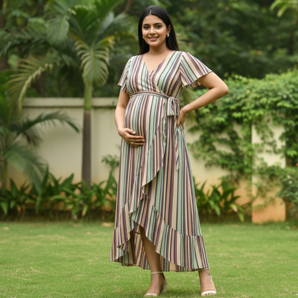 Pastel Multi -Stripe Customised Maternity Wear.