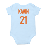 India Inspired Baby Cricket Romper – Tricolor Curve Design