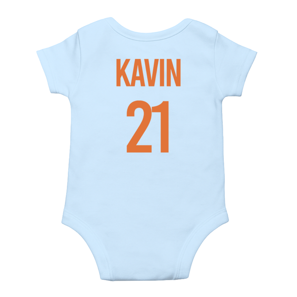 India Inspired Baby Cricket Romper – Tricolor Curve Design