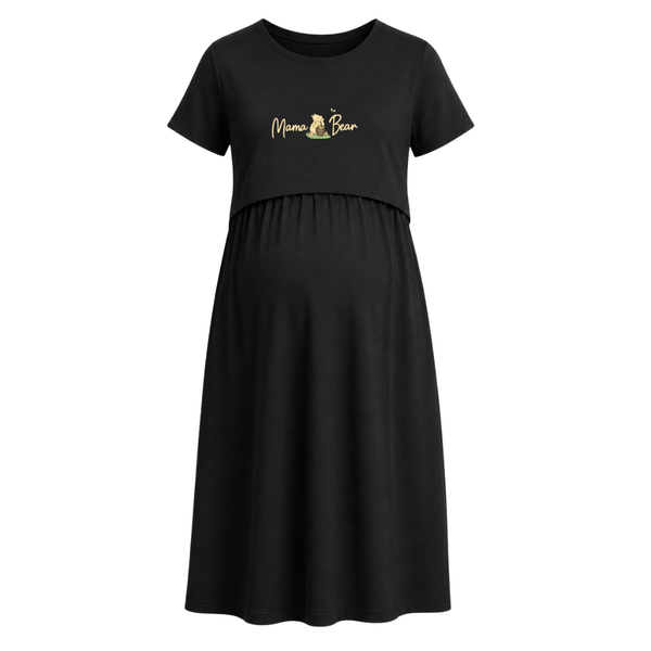Mama Bear Bond Graphic Maternity Maxi Dress