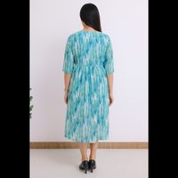 Aqua Geometric Dress