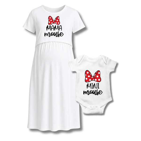 “Mama & Mini Mouse Matching Maternity and Baby Set