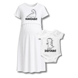 "Mamasaurus & Babysaurus Matching Maternity & Baby Outfit Set