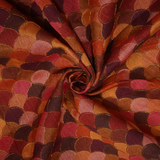 Maroon Multicolour Scallop Print & Cream Gold Baby Frock