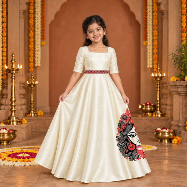 Durga Devi Darshan Family Combo - Girl Kid Dress