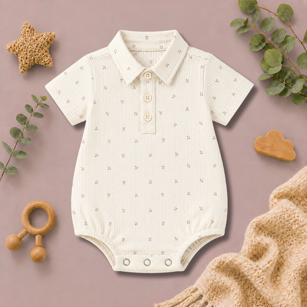 Tiny Floral Print Baby Romper Shirt