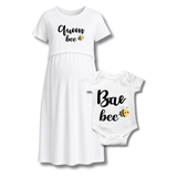 “Queen Bee & Bae Bee Matching Maternity & Baby Set"