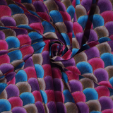 Purple & Blue Scallop Print Cream Gold Baby Frock