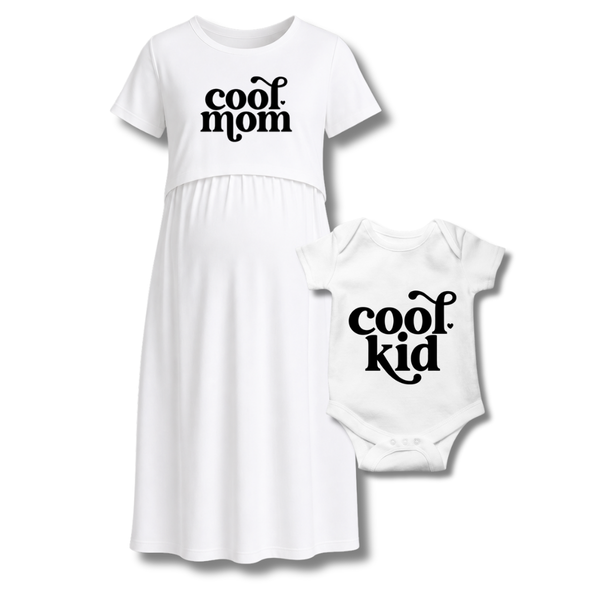 "Cool Mom & Cool Kid Matching Maternity Set"